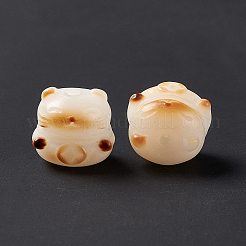 彫刻された天然菩提根ビーズ  ブッダ釈迦ビーズ  猫の形  チョコレート  12x12x11mm  穴：1.7mm&nbsp;FIND-C012-02A