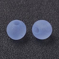透明なアクリルビーズ  ラウンド  艶消し  ライトスカイブルー  4mm  穴：1mm  約1400個/50g&nbsp;X-PL704-C54