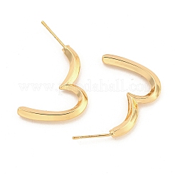 合金フープピアス  スチールピンと  ライトゴールド  24.5~26x3mm&nbsp;EJEW-P269-08B-KCG