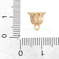 真鍮チャーム  花のチャーム  ゴールドカラー  9.5x9.5mm  穴：1.4mm&nbsp;KK-B181-01D-G
