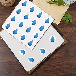 プラスチック防水自己粘着画像ステッカー 8 枚  子供のアートクラフト用の丸いドット漫画デカール  ティアドロップ  150x150mm  ステッカー：25mm&nbsp;DIY-WH0428-119