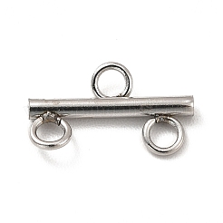 変色しない304ステンレススチールシャンデリア部品リンク  3ループコネクタ  ステンレス鋼色  7x12x1.5mm  穴：2mm&nbsp;STAS-E044-05P