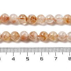 加熱された天然シトリンビーズ連売り  ホワイトクォーツマトリックス宝石  ラウンド  6.5~7mm  穴：0.7mm  約59個/連  15.28''（38.8センチメートル）&nbsp;X-G-NH0010-04