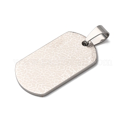 304ステンレスペンダント  クレースチャーム付き長方形  ステンレス鋼色  35x20x2mm  穴：8x5mm&nbsp;STAS-F323-03P
