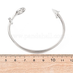 316サージカルステンレススチールカフバングル  アンティークシルバー  内径：2.24インチ（5.7cm）&nbsp;BJEW-C142-10AS