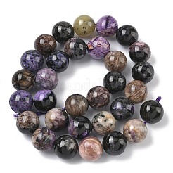 天然石チャロアイトビーズ連売り  ラウンド  グレードAB  12~12.8mm  穴：0.8mm  約31個/連  15.24''（38.7センチメートル）&nbsp;G-C270-O03-12