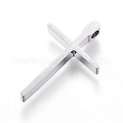 変色しにくい304ステンレススチールペンダント  クロス  ステンレス鋼色  18x12x3mm  穴：1.5mm&nbsp;LS-STAS-H329-76P
