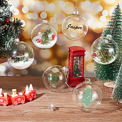 ガラスのクリスマスボールペンダントデコレーション  糸で  パーティーのクリスマスツリーの装飾品の装飾  透明  160mm&nbsp;AJEW-WH0567-60