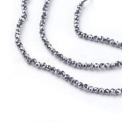 テラヘルツストーンビーズ連売り  多面カット  ラウンド  2~2.5mm  穴：0.5mm  約180~200個/連  14.5~16.1インチ（37~41cm）&nbsp;G-F619-18-2mm