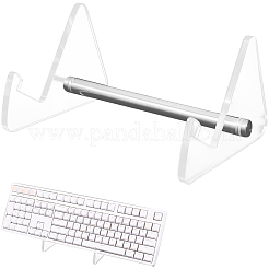 プラチナメッキの鉄製サポート付き2段アクリルキーボードディスプレイスタンド1個  透明  16.6x13.4x7.9cm&nbsp;ODIS-CP0001-12B