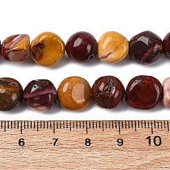 天然石モッカイトビーズ連売り  滑らかな研磨石  ナゲット  10~15x7.5~11.5x7.5~12.5mm  穴：1mm  約36個/連  15.67インチ（39.8 cm）&nbsp;G-D0002-D72