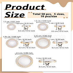 50スタイル5穴プラスチックボタン1個  フラットラウンド  ホワイト  15~21.5x9~10mm  穴：3mm&nbsp;BUTT-LP0001-84