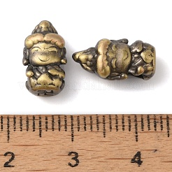 ラックメッキ真鍮製ビーズ  カドミウムフリー＆鉛フリー  人間  ブラッシングアンティークブロンズ  13x7x5.5mm  穴：3.5mm&nbsp;KK-P276-18BAB