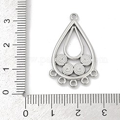 304ステンレスシャンデリア部品リンク  ティアドロップ  ステンレス鋼色  31.5x19.5x2.5mm  穴：1.6mm&nbsp;STAS-Q350-03P