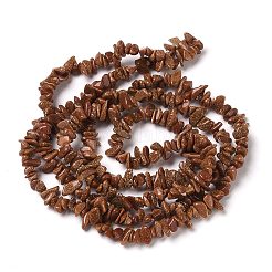 合成ゴールドストーンチップビーズ連売り  5~9x4~6x1~3mm  穴：0.7mm  30.71''（78センチメートル）&nbsp;G-D093-A02