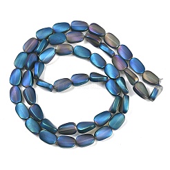 電気メッキガラスビーズセット  艶消し  オーバル  藤紫色  14x9x4.5mm  穴：1mm  約50個/連  27.17インチ（69cm）&nbsp;EGLA-C009-01B-FR01