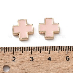 合金エナメルチャーム  クロスチャーム  ゴールドカラー  ミスティローズ  12x12x4mm  穴：1.4mm&nbsp;PALLOY-P317-15KCG