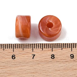 2色の不透明アクリル製天然石風ビーズ  コラム  チョコレート  12x8mm  穴：3mm  約526個/500g&nbsp;AC-CBA3EFE-02J