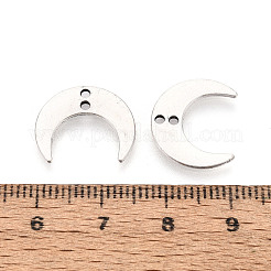 合金の三日月型コネクターチャーム  ダブルホーンリンク  プラチナ  13.5x16x1mm  穴：1.2mm  約1538個/1000g&nbsp;PALLOY-T093-38P