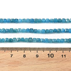 天然石アパタイトビーズ連売り  ファセットテーブルカットキューブビーズ  3.5x3.5x3mm  穴：0.8mm  約126~128個/連  14.92''~15.16''（37.9~38.5センチメートル）&nbsp;G-K376-D05-3x3mm