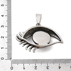 304ステンレススチールラインストーンペンダント  ガラスと  アイチャーム  アンティークシルバー  30.5x40.5x7.5mm  穴：9.5x5mm&nbsp;STAS-A130-03AS