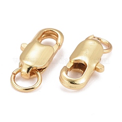 3A級真鍮カニカン  カドミウムフリー＆ニッケルフリー＆鉛フリー  14KGP本金メッキ  12x6x3mm  穴：3mm&nbsp;KK-O093-32-NR