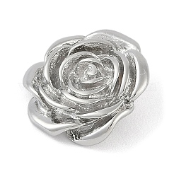 真鍮チャーム  カドミウムフリー＆ニッケルフリー＆鉛フリー  ローズ  チャーム  プラチナメッキ  15.5x16x3mm  穴：2.4mm&nbsp;KK-Z075-17P