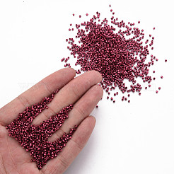 ガラスシリンダービーズ  シードビーズ  メタリックカラー  焼き付け塗料  丸い穴  インディアンレッド  1.5~2x1~2mm  穴：0.8mm  約8000個/袋  約1ポンド/バッグ&nbsp;SEED-S047-B-017