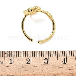 304ステンレススチール製キュービックジルコニアカフオープンリング（女性用）  ゴールドカラー  タツノオトシゴ  調整可能  14.5x10mm&nbsp;RJEW-Z122-02G-05