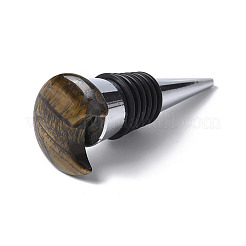 ムーンナチュラルタイガーアイワインストッパー  304ステンレスボトルストッパー  コーン  71.5x30.5x27mm&nbsp;DJEW-P021-D01