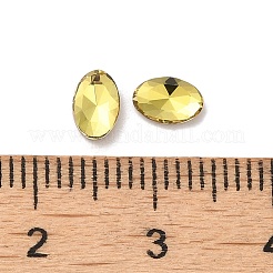 ガラスラインストーンカボション  ポイントバック＆バックメッキ  多面カット  オーバル  黄水晶  6x4x2mm&nbsp;RGLA-P037-08A-D226