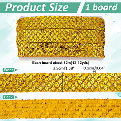プラスチックスパンコールビーズ  スパンコールビーズ  装飾アクセサリー  5列パレットロール  フラット  ゴールド  35x1mm  12m /板&nbsp;OCOR-WH0003-026B