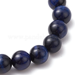 天然ラピスラズリビーズストレッチブレスレット女性男性用  ラウンド  内径：2-1/8インチ（5.5cm）&nbsp;BJEW-JB11098