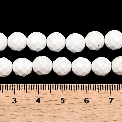 天然マグネサイトビーズ連売り  ラウンド  多面カット  8mm  穴：1.2mm  約46個/連  14.96''（38センチメートル）&nbsp;G-Z143-D01-8mm