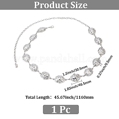 女性用合金クラウドリンクチェーンウエストベリーチェーン1個  プラチナ  1160mm&nbsp;AJEW-GF0013-44