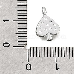 UVメッキ合金クリスタルラインストーンペンダント  ハートチャーム  プラチナ  13x9x3mm  穴：1.3mm&nbsp;RB-CBAD37D-04P
