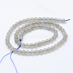 天然石ラブラドライトビーズ連売り  ラウンド  4mm  穴：1mm  約98個/連  15.7インチ（40cm）&nbsp;G-J373-14-4mm