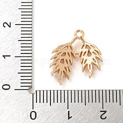 真鍮マイクロパヴェクリアキュービックジルコニアペンダント  ライトゴールド  小麦  17x15x2.5mm  穴：1.3mm&nbsp;KK-Z072-01KCG-02