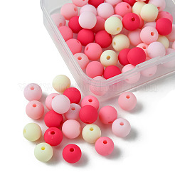 ゴム風アクリルビーズ70個  ラウンド  サクランボ色  8x7.5mm  穴：1.6mm&nbsp;MACR-FS0001-71B