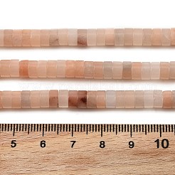 天然石ピーチ色ムーンストーンビーズ連売り  ディスク  ヒシビーズ  6~6.5x3~3.5mm  穴：0.8~1.2mm  約115~117個/連  14.96~15.16''（38~38.5センチメートル）&nbsp;G-M420-A07-01