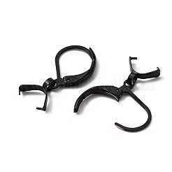 304ステンレススチールフレンチフックピアス金具  アイスピックピンチベイル付き  電気泳動黒  24mm  ピン：0.7mmと0.5mm&nbsp;STAS-WH0031-19EB