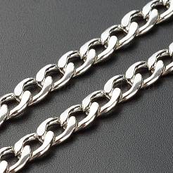 変色しない304ステンレススチールカーブチェーンネックレス  ステンレス鋼色  17.72インチ（450mm）&nbsp;X-NJEW-JN03555