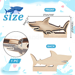 サメの形をした木製ディスプレイボックス  プレゼンテーションボックス  アンティークホワイト  27x3x13.5cm  内径：4.65のCM&nbsp;DIY-WH0430-991