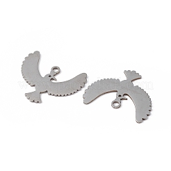 変色しない304ステンレススチールペンダント  鳥のチャーム  ステンレス鋼色  25.5x22x1mm  穴：1.8mm&nbsp;LS-STAS-E186-08P