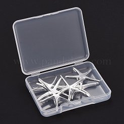 真鍮のヒトデ/海の星のペンダント  銀  32x32mm  6pc&nbsp;KK-PH0002-41