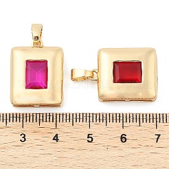 ラックメッキ真鍮チャーム  長方形のガラスチャーム  長持ちメッキ  カドミウムフリー＆鉛フリー  18KGP本金メッキ  ミックスカラー  21x16x6mm  穴：3x5.5mm&nbsp;KK-I710-11A