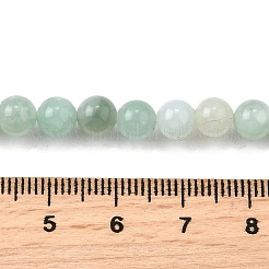 天然ガラスビーズ連売り  ラウンド  薄緑  6mm  穴：1mm  約67個/連  15.91インチ（40.4cm）&nbsp;G-L621-B12-6mm