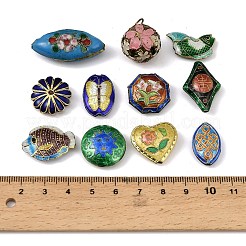 手作り七宝ビーズ  混合図形  ゴールドカラー  混合図形  16.5~33x9~20.5x7.5~17mm  穴：1~4.5mm&nbsp;CLB-Z001-13G