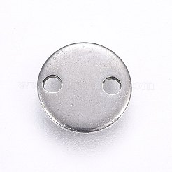 変色しにくい201ステンレススチールリンクコネクター  フラットラウンド  文字.r  ステンレス鋼色  10x1mm  穴：1.5mm&nbsp;STAS-H465-01P-10mm-R