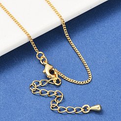 長持ちメッキ真鍮カーブチェーンネックレス  カニカン付き  ニッケルフリー  18KGP本金メッキ  18.11インチ（46cm）  1.2mm&nbsp;NJEW-K112-07G-NF